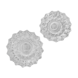 Set of 2 chiseled crystal ashtrays