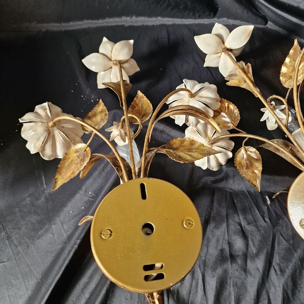 Paire d'appliques florale masca italie