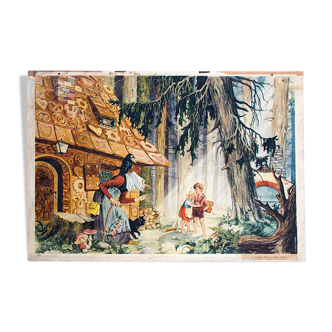 Fairy-tale poster, "Hänsel und Gretl", published by A. Hoffmann, Vienna, 1957