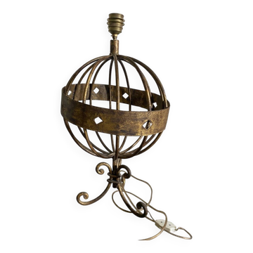Vintage table lamp in the shape of an armillary sphere.