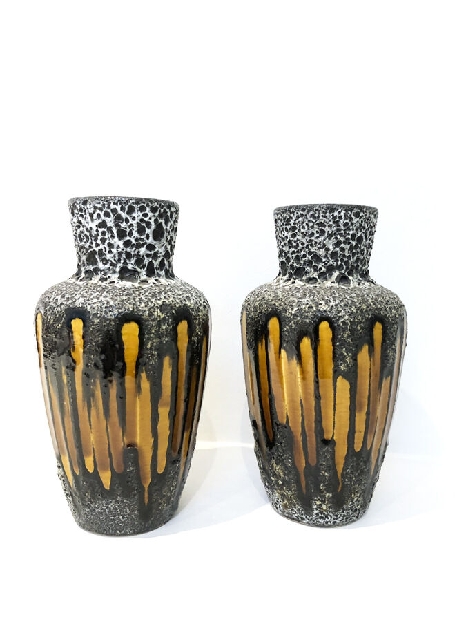 Paire vases West Germany ocre, 1970