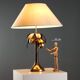 Lampe de table vintage en laiton et tissu, design, Italie, années 1970