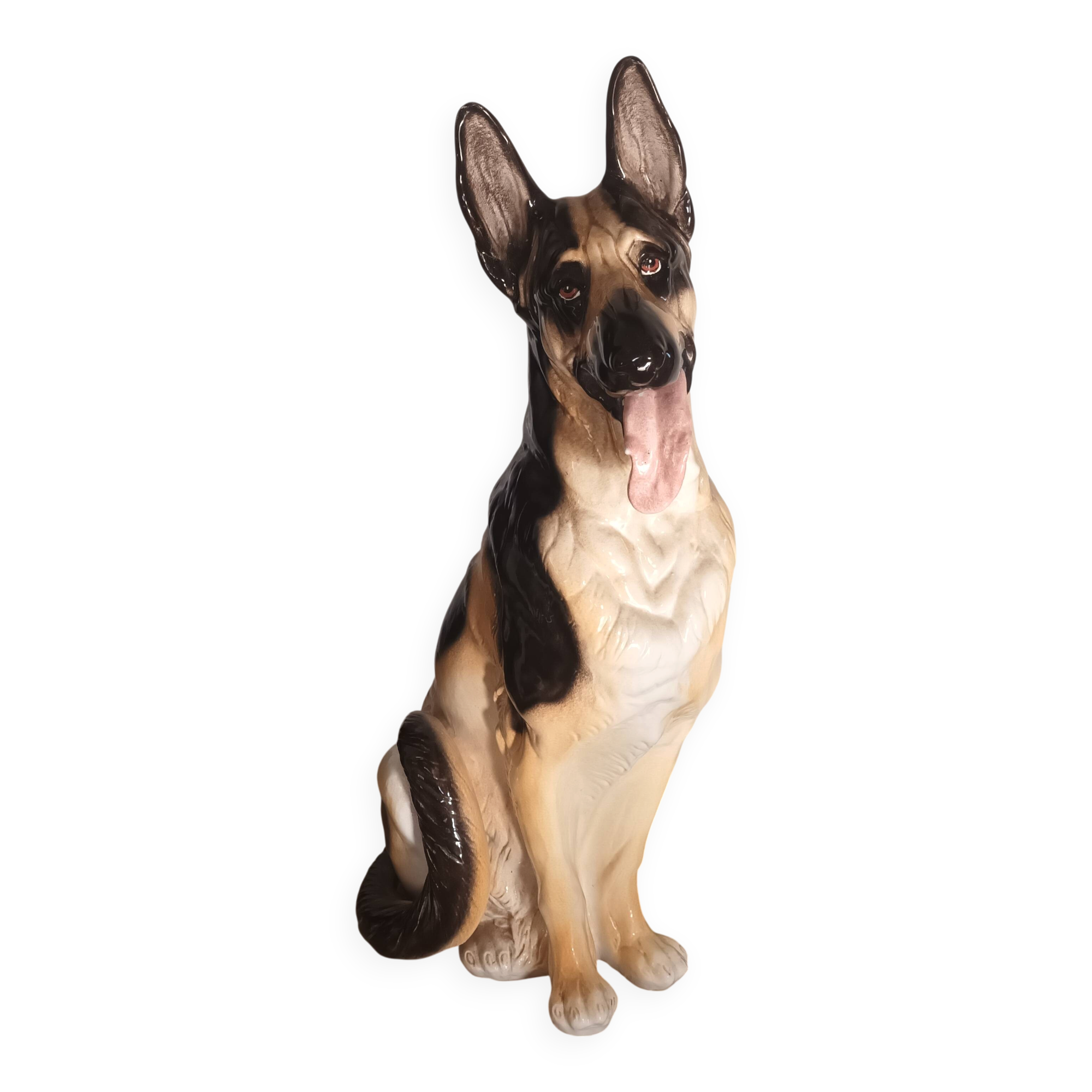 Chien Berger Allemand en faïence