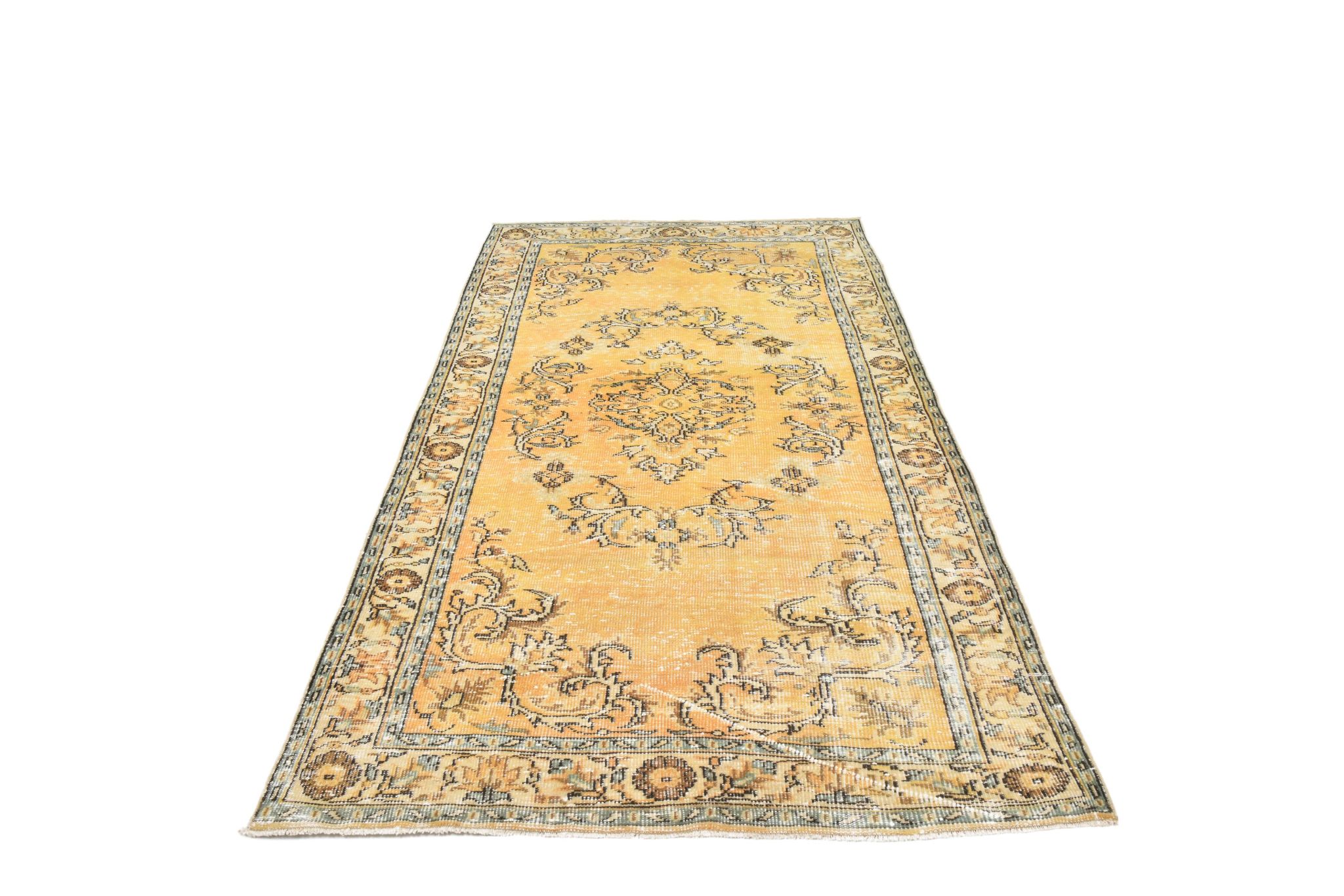 5x9 Orange & Yellow Oriental Vintage Rug, 157x273Cm