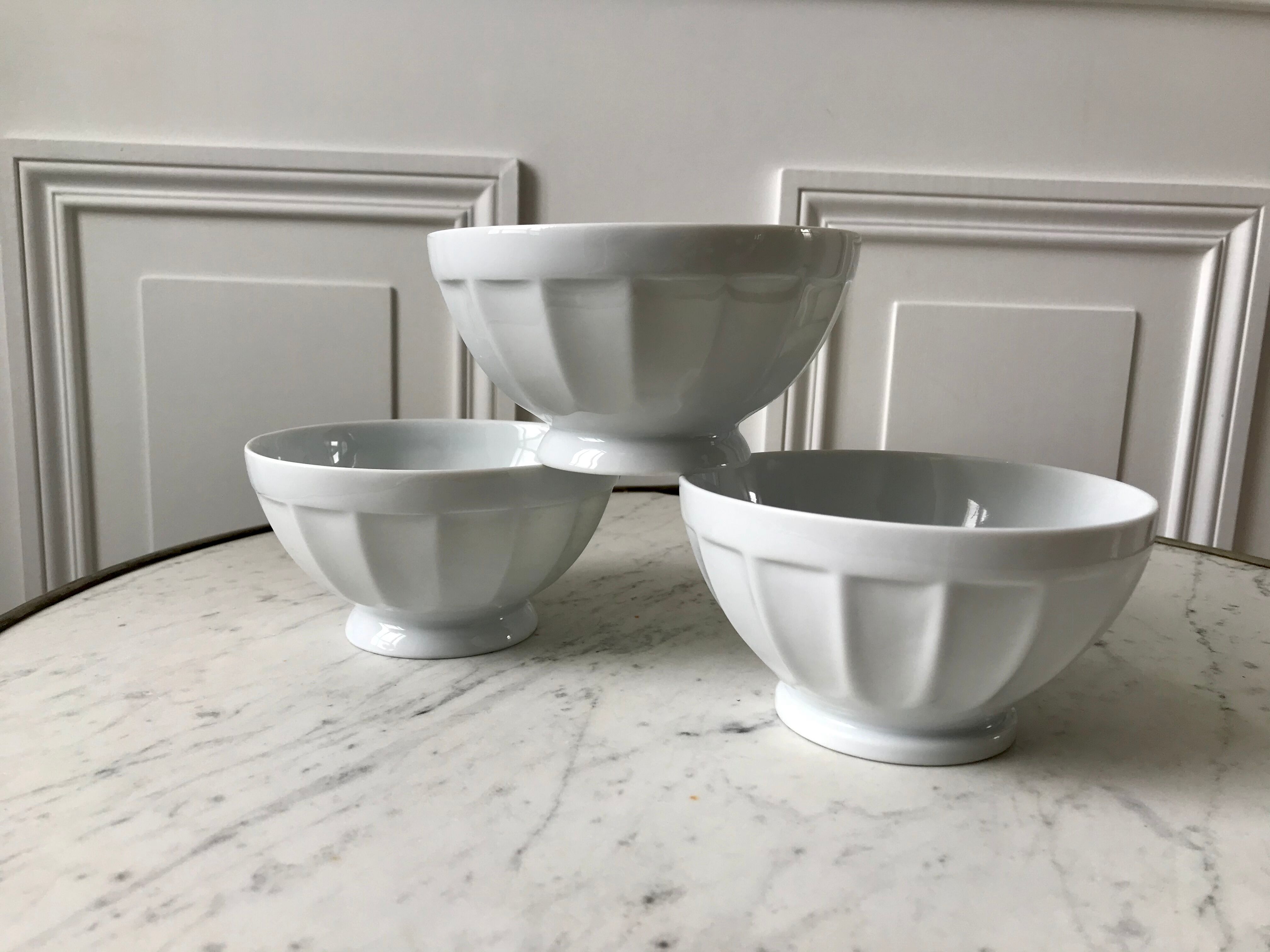 Trio of old bowls Limoges years 40-50