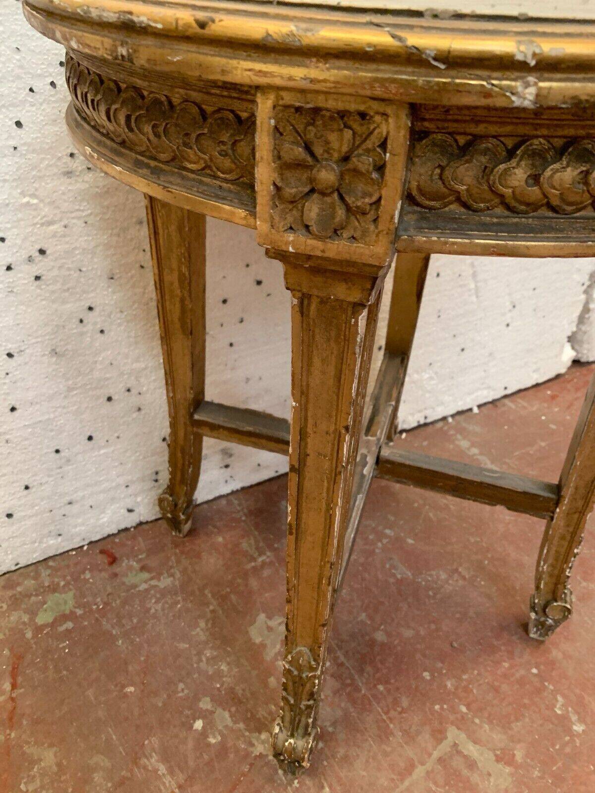 Louis XV style pedestal table in wood and gilded stucco 20th century