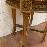 Louis XV style pedestal table in wood and gilded stucco 20th century