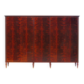 Large vintage mid century Art Deco 5-door wardrobe in flamed mahogany 1920s