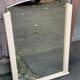 Vintage concave mirror with beige wooden frame 72x87cm