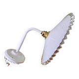Vintage lampshade wall light in white opaline