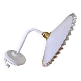 Vintage lampshade wall light in white opaline