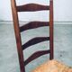 Rustic Handcrafted Oak and Rush High Back Dining Chairs, Belgium, 1940s, Set of 4