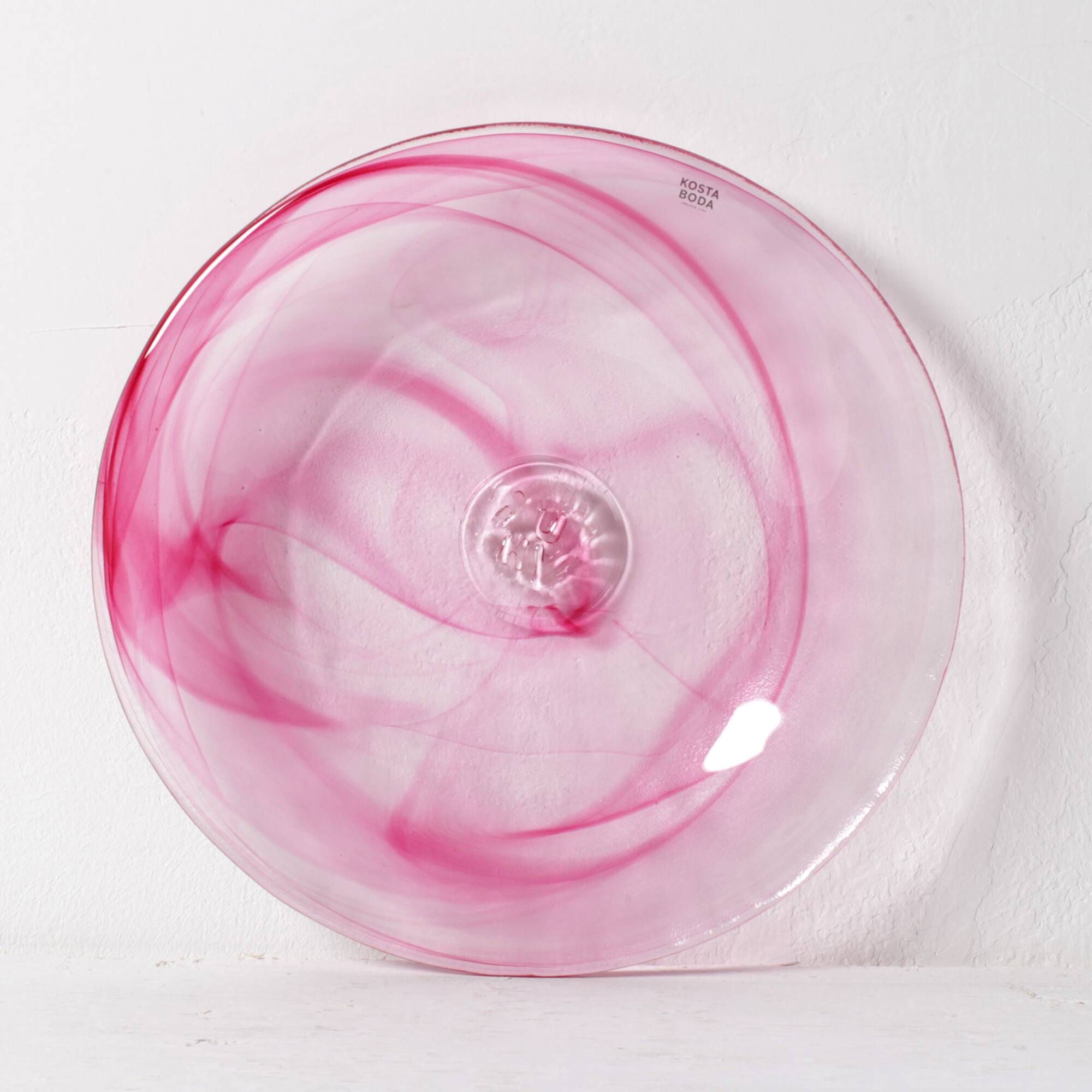 Set of 4 Kosta Boda 'Mine' Glass Dessert Plates / Ulrica Hydman Vallien