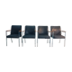 4 vintage design dining chairs in black leather mauser werke germany 1960s