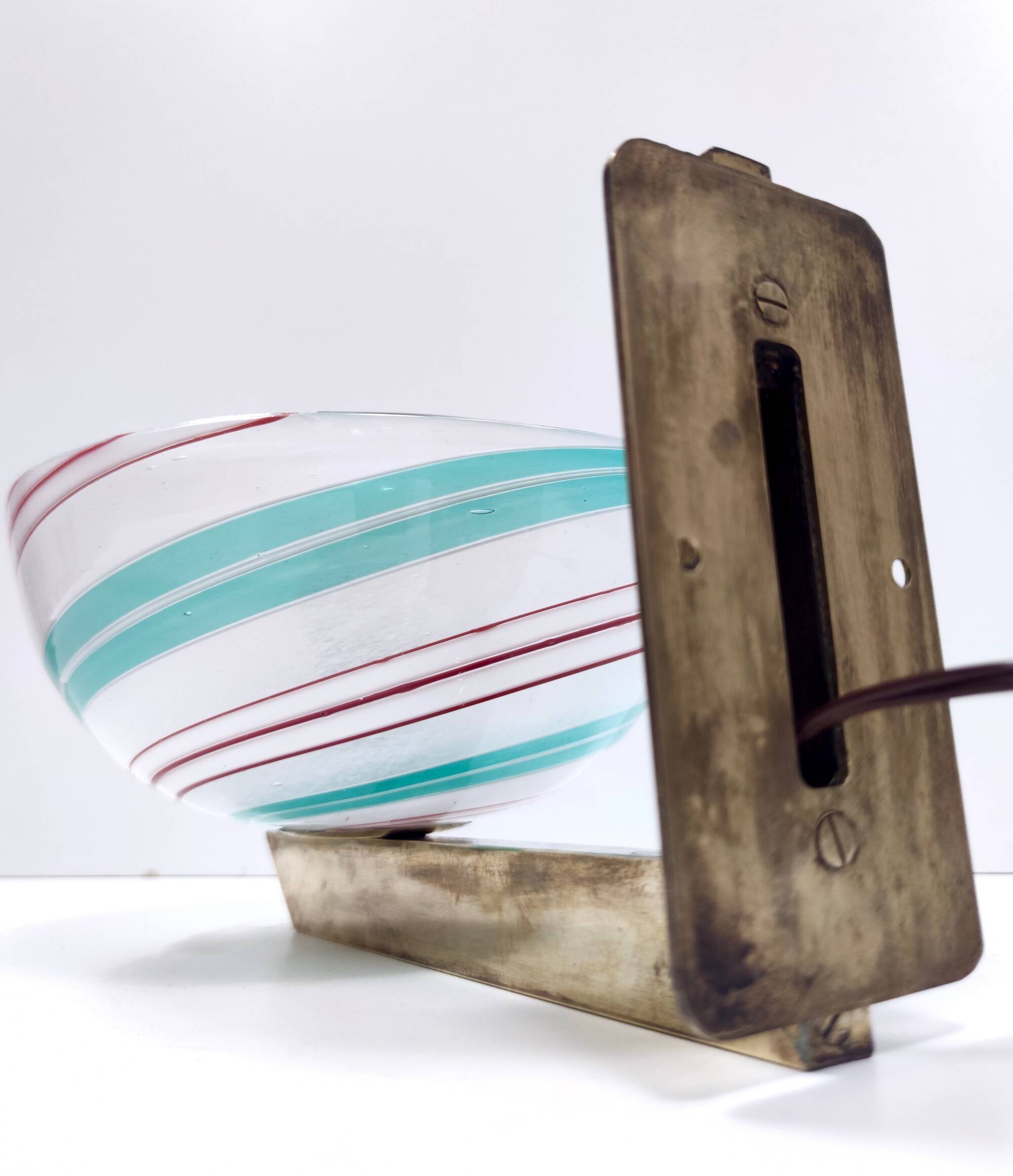 Rare Murano Glass and Brass Wall Light by Dino Martens for Aureliano Toso, Italy