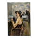 Élégante au chapeau Tableau signé