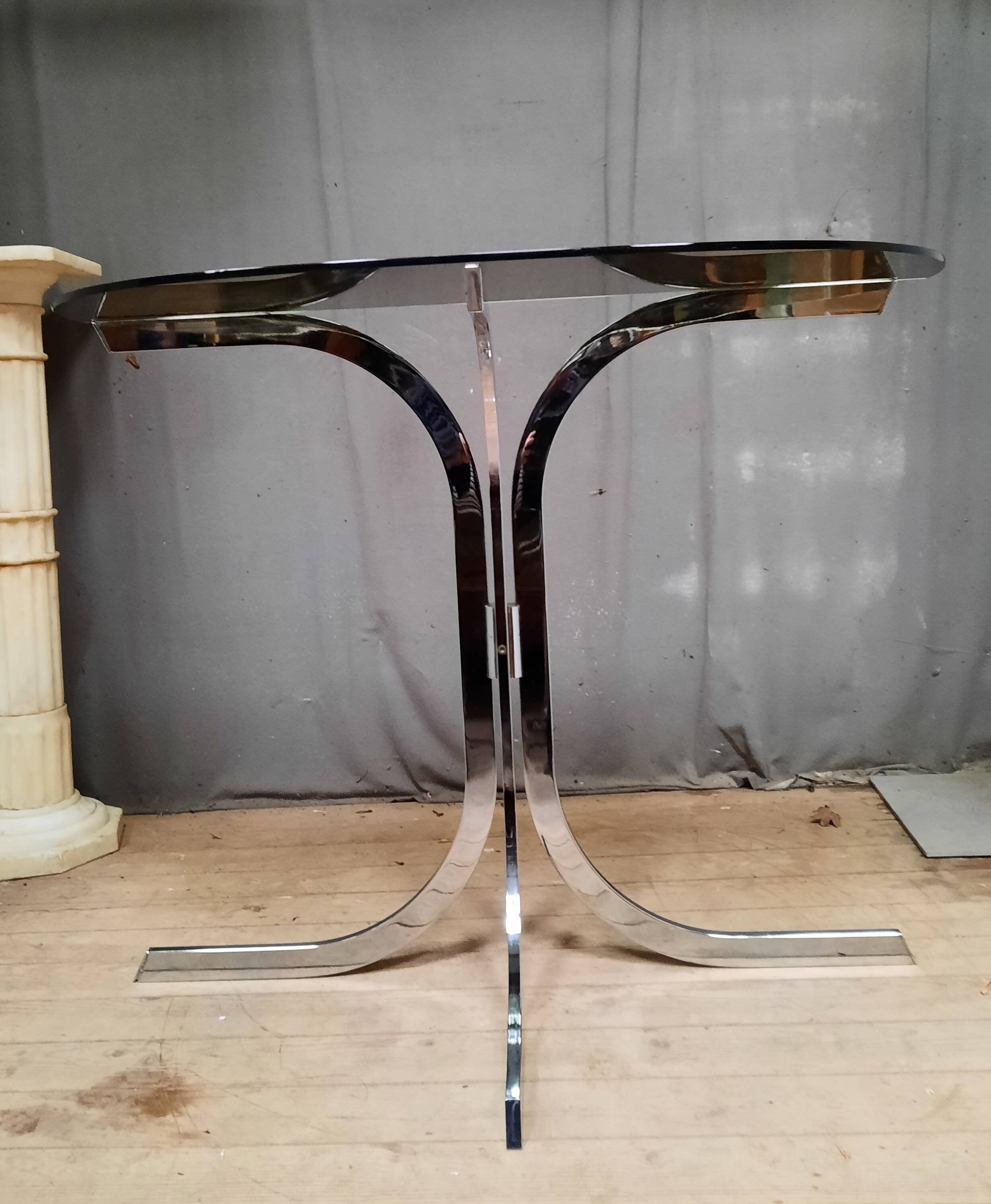 Designer glass and metal console