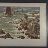 Lithograph by Henri Rivière In the Noroît Wind - The Mosses