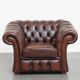 English style cowhide Chesterfield club chair
