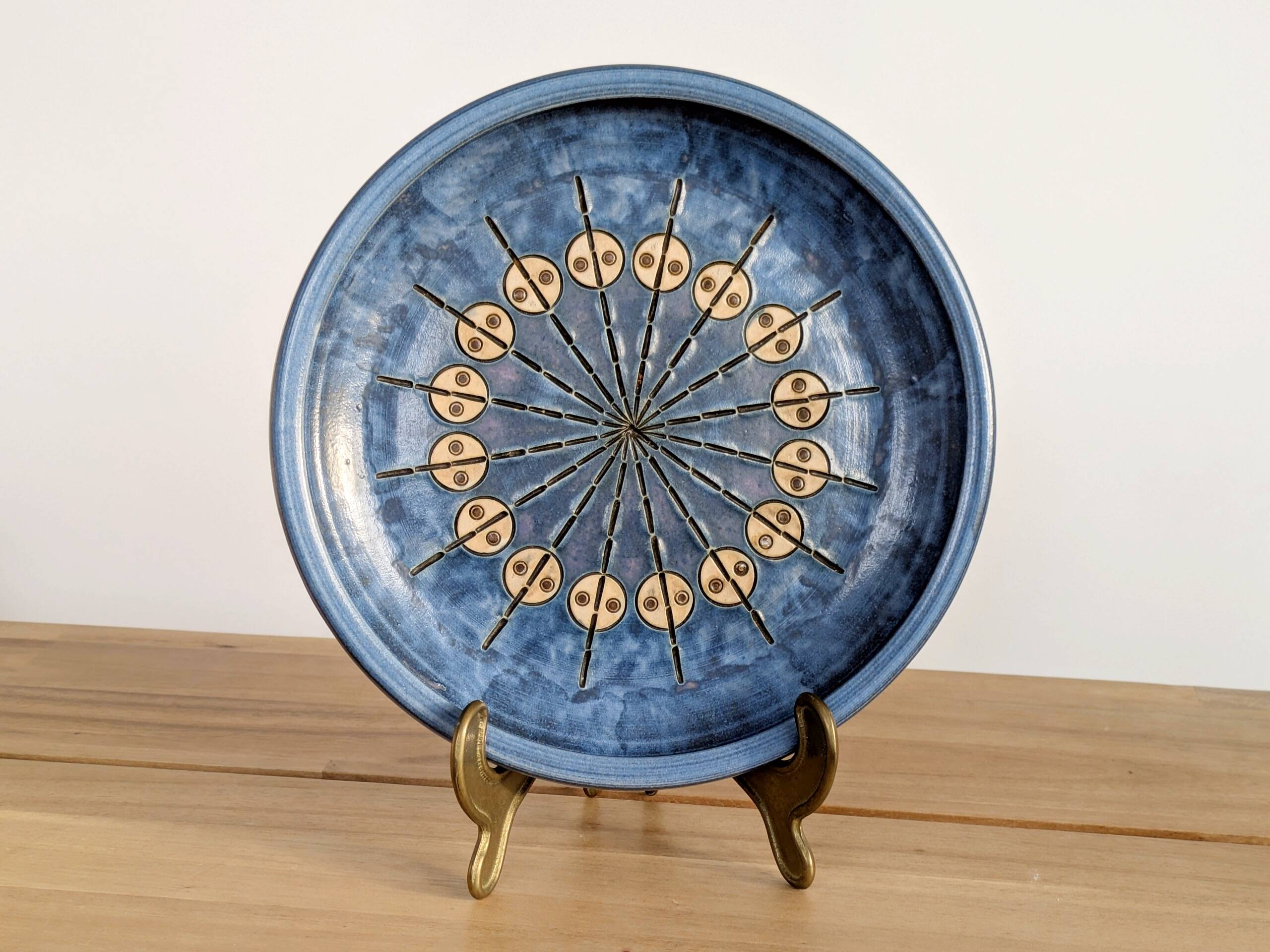 Mid-century ceramic plate signed Heinz Theo Dietz, Germany.