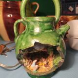 Rare vintage lamp in the varnished pot style