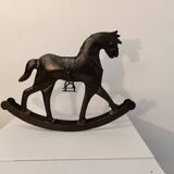 Black metal rocking horse decoration