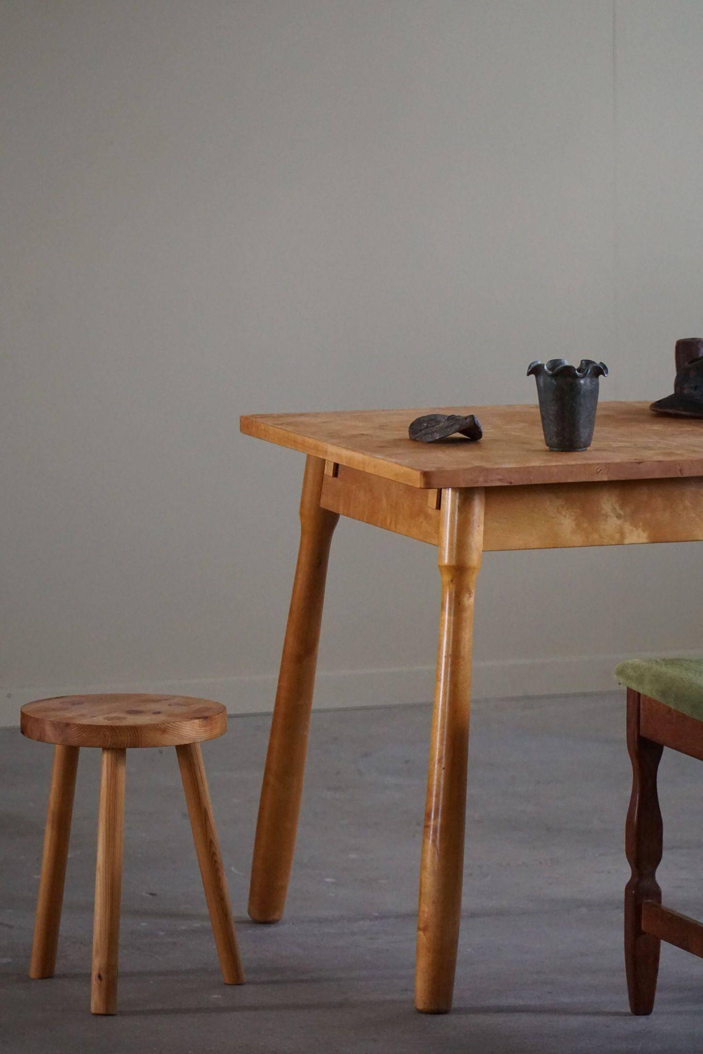 Danish modern birch desk/dining table attributed to Philip Arctander, 1940s.