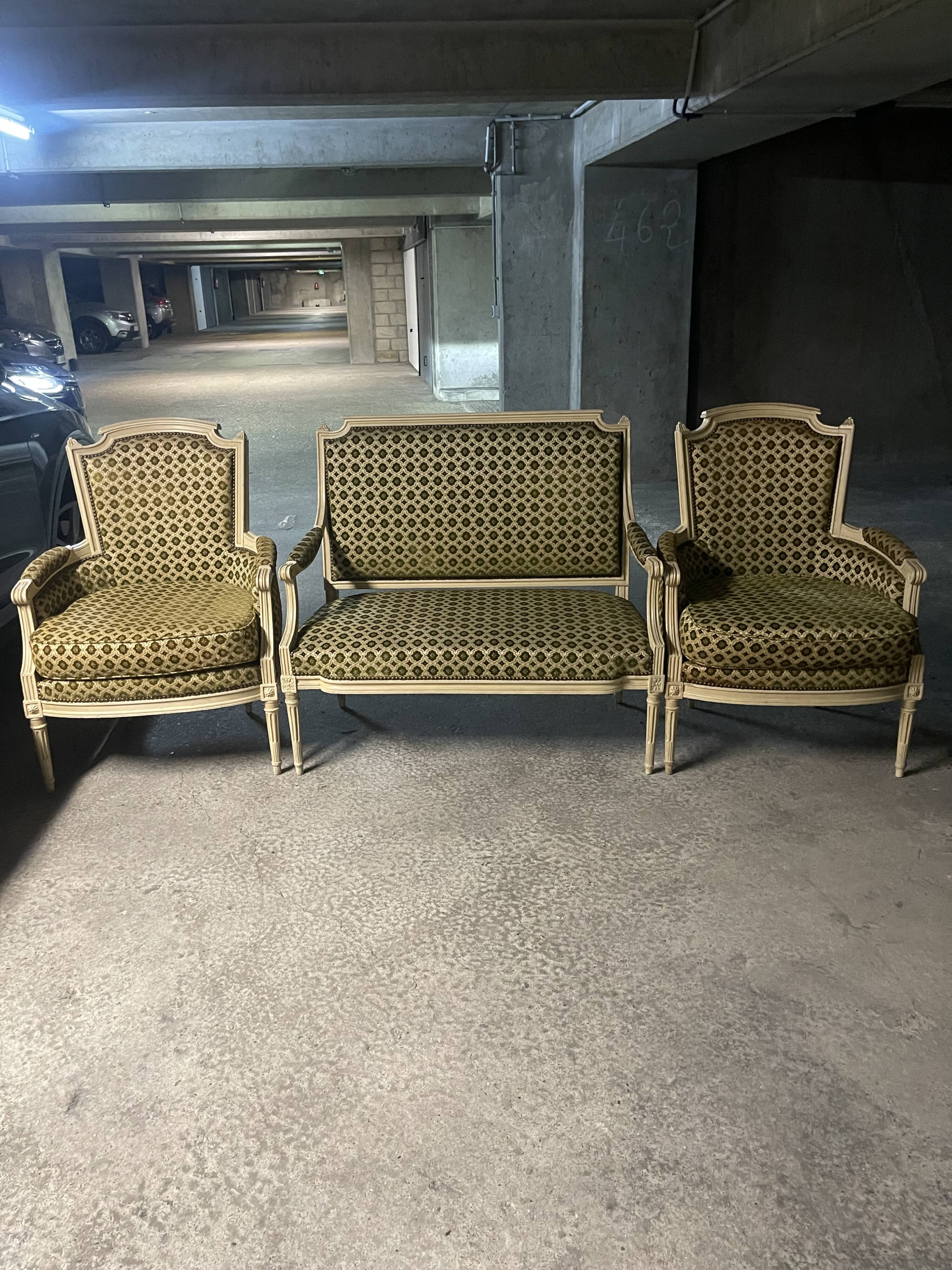 Bergère chair + 2-seater sofa