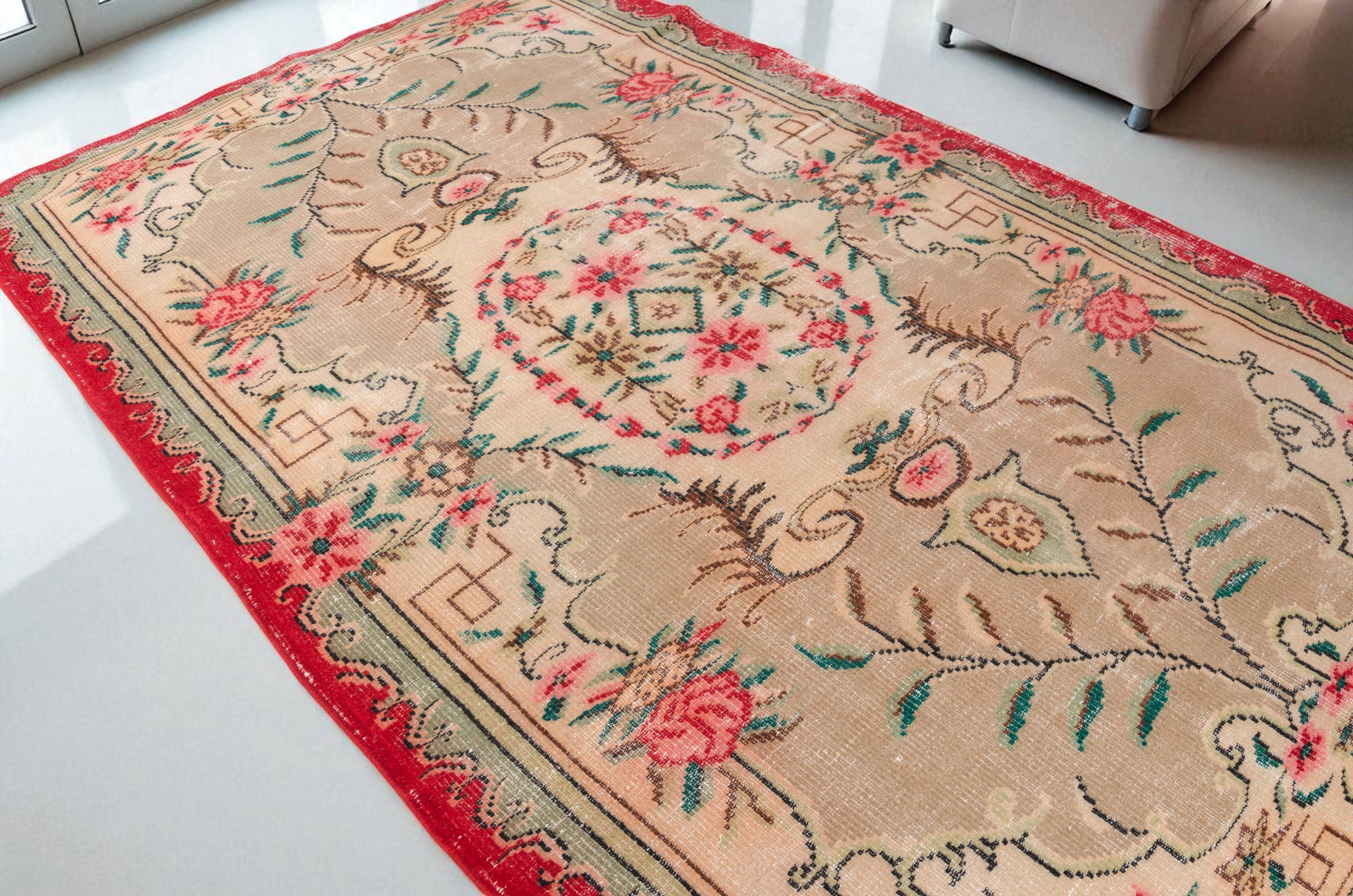 Vintage Turksh Floor Wool Rug