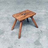 Folk Art Handmade Milk Stool, Late 1800s