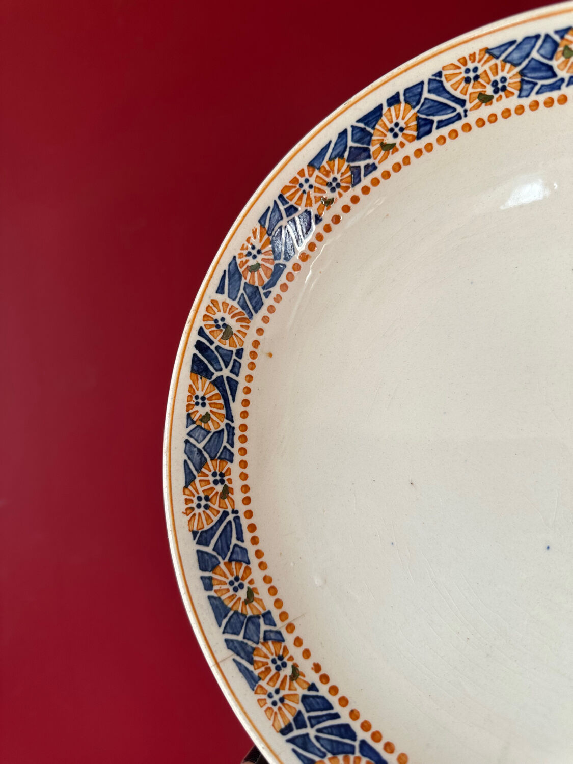 Antique Longwy compote dish