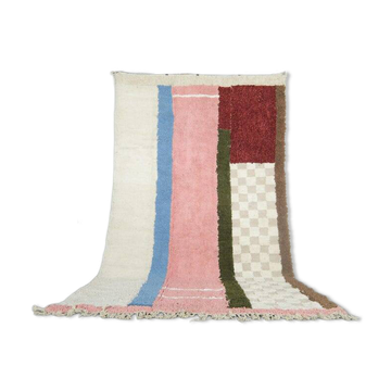 Tapis berbère en laine pure fait main traditionnelle 2/3 m