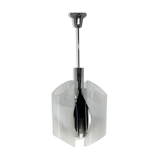 Mid-century Chrome & Murano Glass Chandelier, Italy