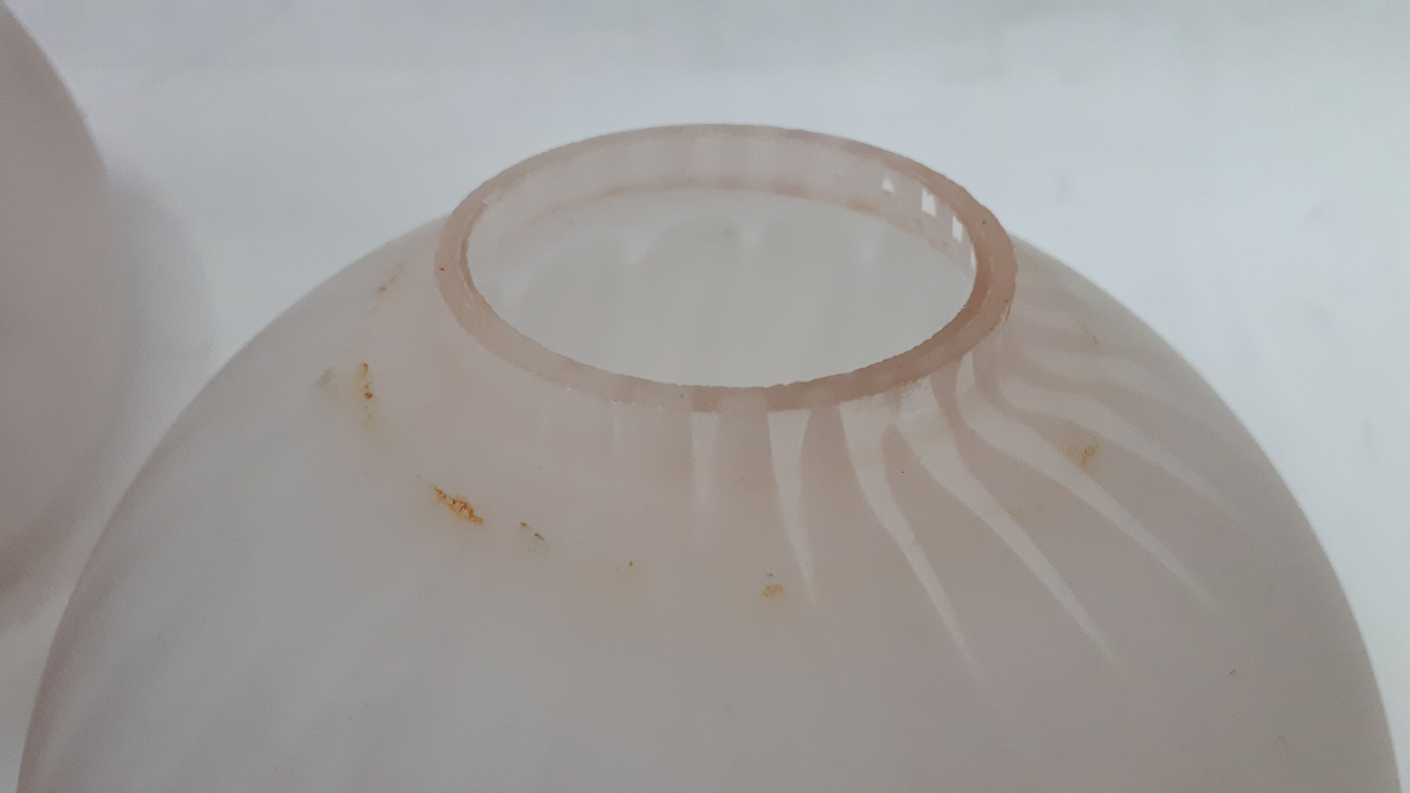 Lot of 4 globes vintage glass opaline 1960 pink