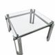 Brutalist coffee table / metal glass / 1980s / weighty