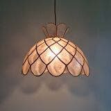 Suspension vintage en nacre de capiz, années 70