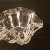 Corolla-shaped ashtray and pocket tray, Vannes Le Chatel crystal.