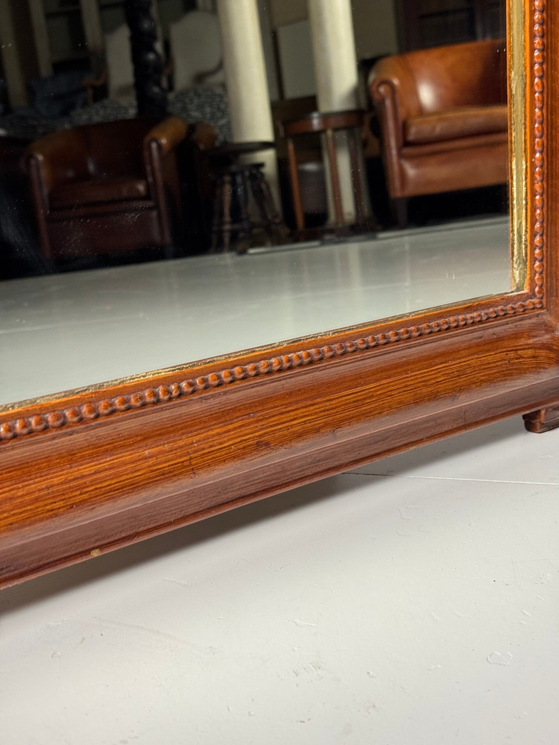 Faux bois antique mirror