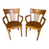 Paire de fauteuils anciens Fishel en bois