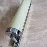 Big chrome milk glass Bauhaus / functionalist wall lamp - 1930s