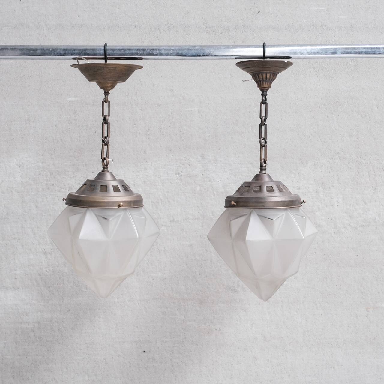 Mid-century large glass pendant(s)