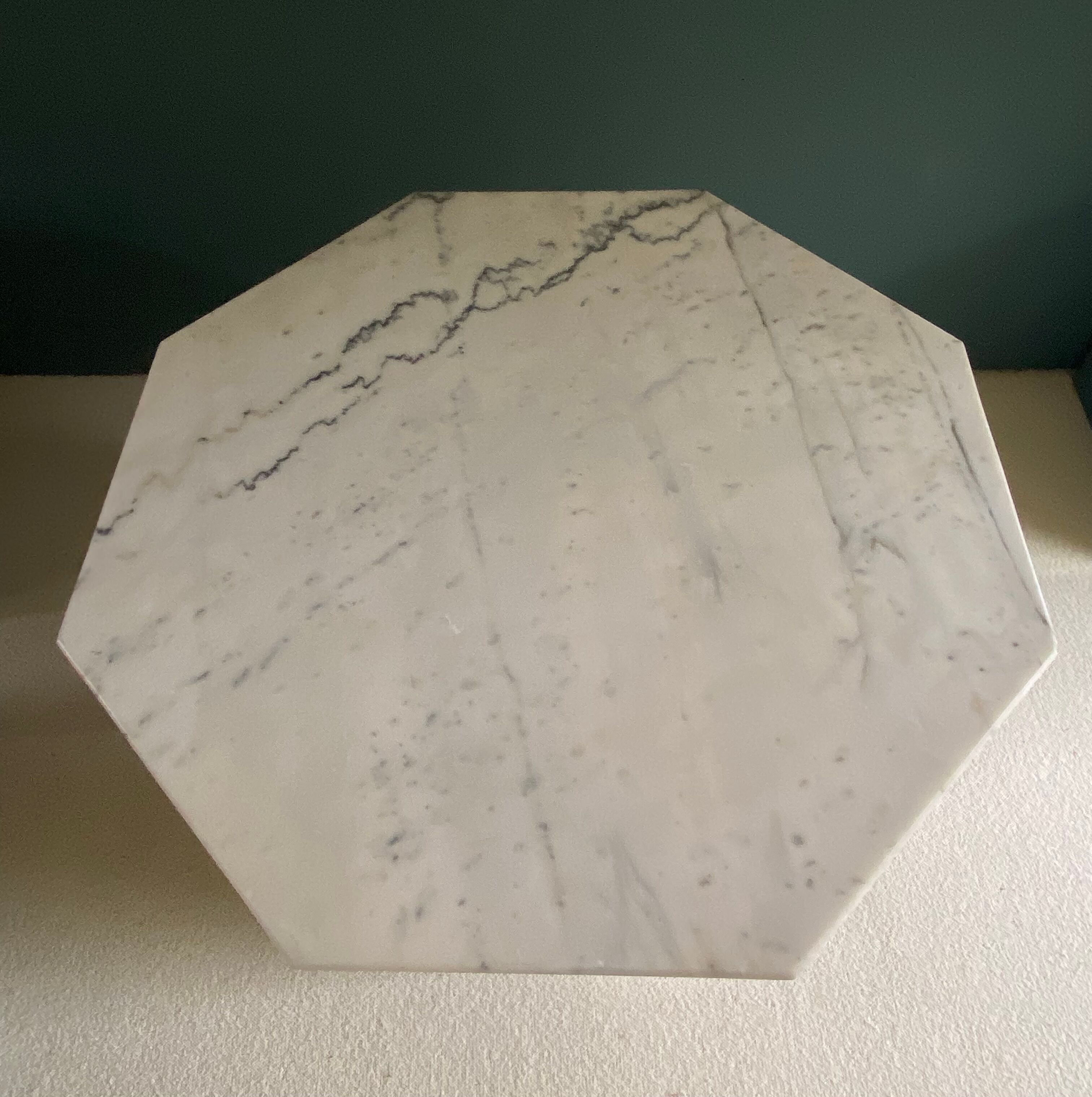 Dining table, hexagonal marble console c.1970