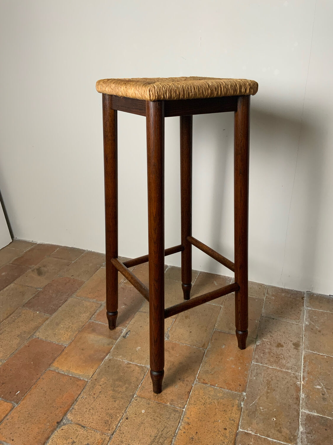 High straw stool
