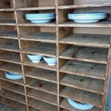 Wooden sorting cabinet with 50 compartments.