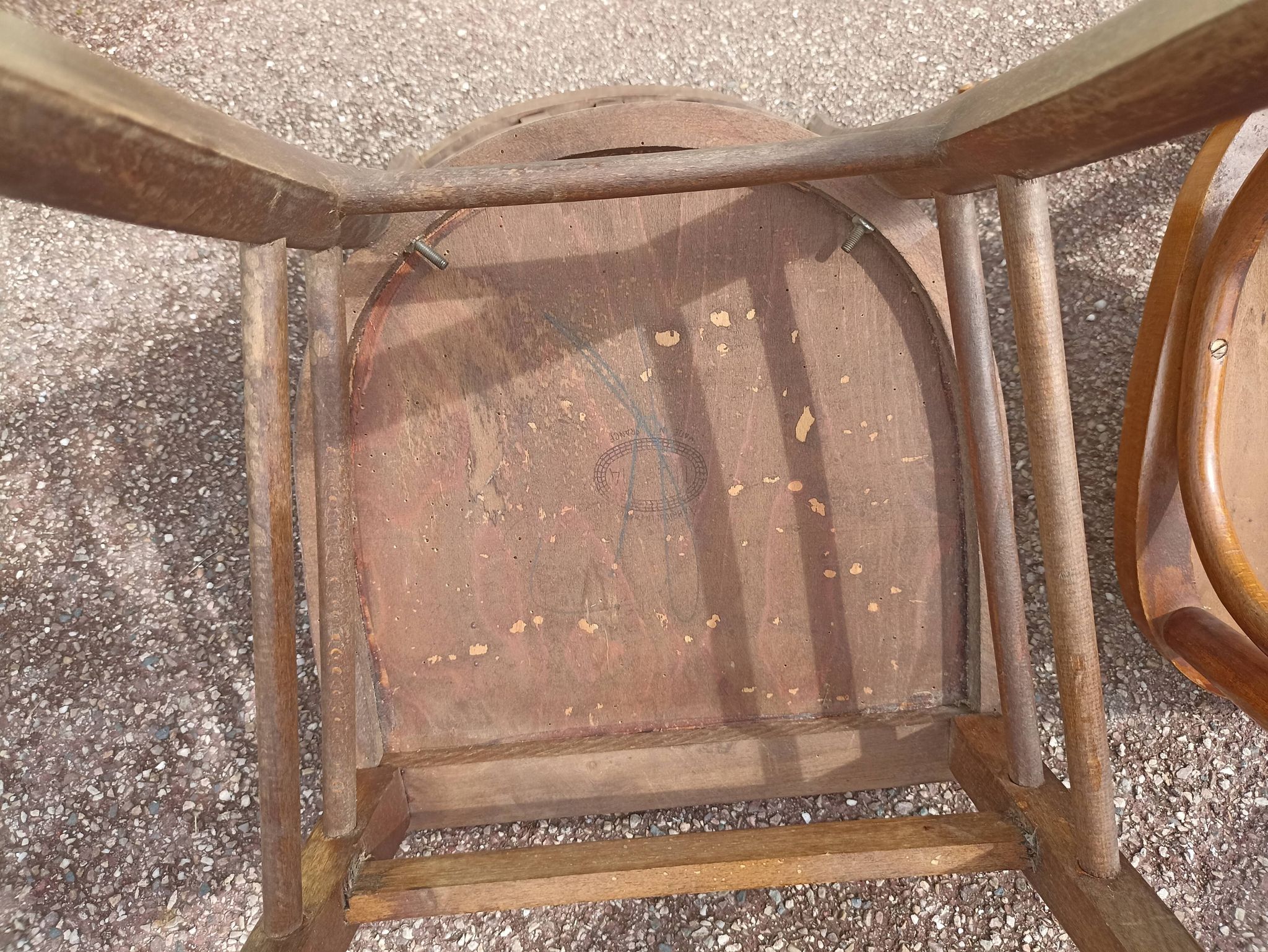 Set of 16 mismatched wooden bistro chairs - vintage - luterma