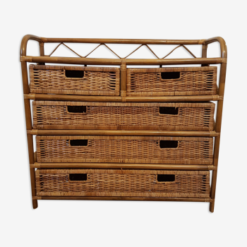 Rattan chest of drawers