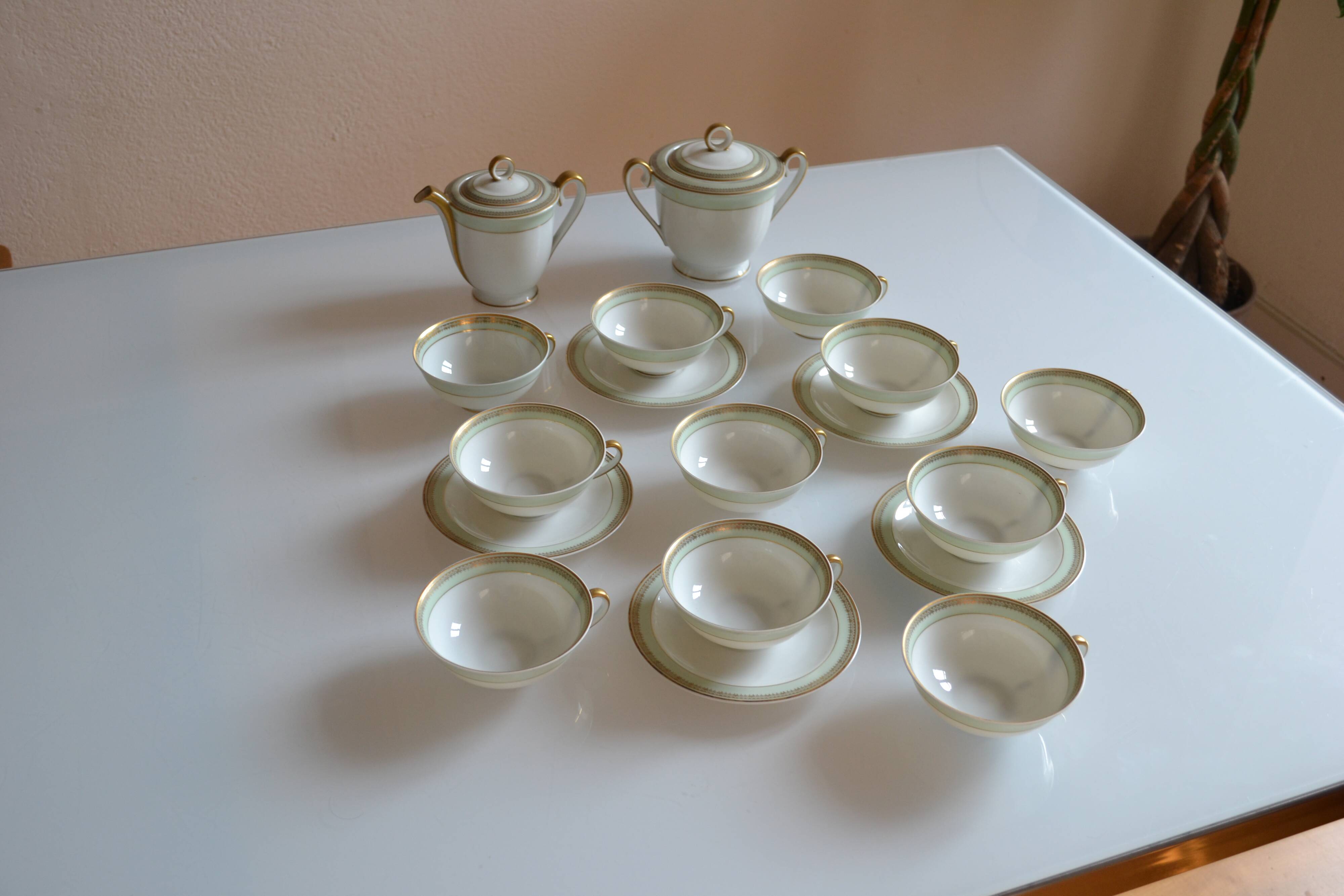 Service à thé ou à café porcelaine de Limoges A. Giraud & Brousseau 1940