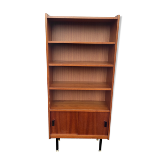 Bibliothèque moderniste en chêne années 60