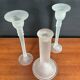 Trio de bougeoirs vintage en verre dépoli