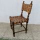 Spanish chair in oak with thick cognac leather straps, 1940s.